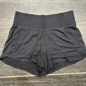 Athleta Sweat Shorts‎ Womens XS Black Activewear High Rise Elastic Waist